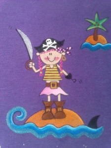 dibujo niña pirata
